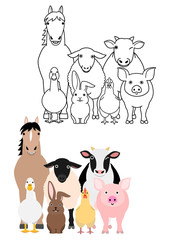 Farm animals group set