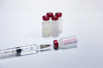 Vaccine and syringe injection. Use for prevention corona virus infection (COVID-19,nCoV 2019). - 335713446
