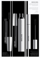 Obraz premium Poster Cosmetic Mascara with Packaging Vector Illustration