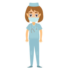vector illustration with doctor  in cartoon style. medical worker. character people.