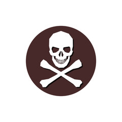 Skull and bones glyph icon isolated on white background