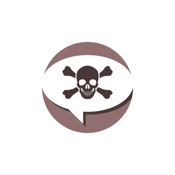 Skull and bones glyph icon isolated on white background