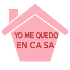 Obraz premium There’s a little house with a word Stay At Home in Spanish inside. It’s a sign following the COVID-19 campaign, stay at home campaign. Protective yourself and other by stay at home.