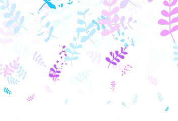 Light Purple, Pink vector abstract background with leaves.