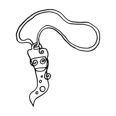 Necklace with animal tooth. Magic amulet