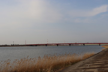 日本の川沿い