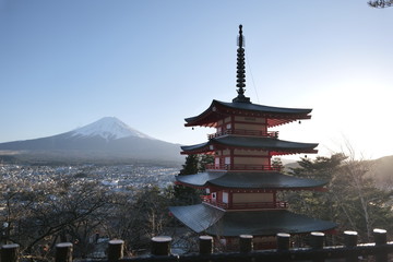 Obraz premium Pagoda Chureito twilight Kawaguchiko Japan 