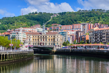 On the streets of the beautiful city of Bilbao. Basque country. Northern spain