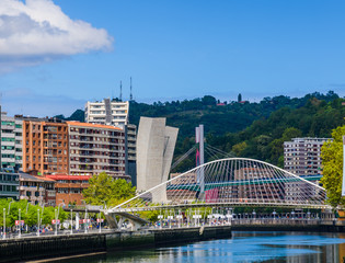 On the streets of the beautiful city of Bilbao. Basque country. Northern spain