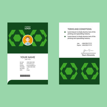 Green ID Card Design Template