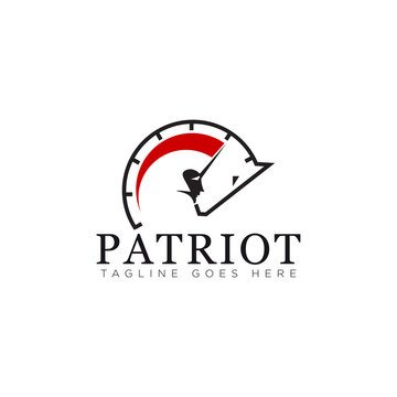 patriot logo, with  head horse like spedometer and army vector