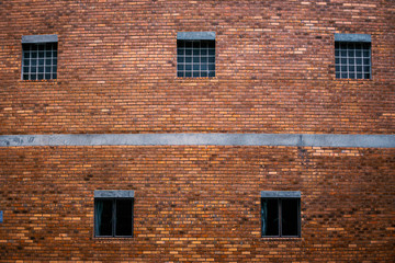 Windows and brick of the building.  