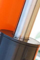 Piston or actuator of hydraulic and pneumatic machinery. Technology and engineering concept