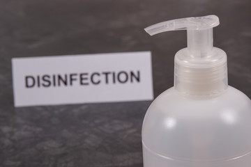 Alcohol disinfectant. Coronavirus protection measures. Novel coronavirus outbreak. 2019-nCoV