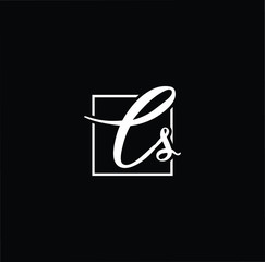 Minimal elegant monogram art logo. Outstanding professional trendy awesome artistic CS SC initial based Alphabet icon logo. Premium Business logo White color on black background