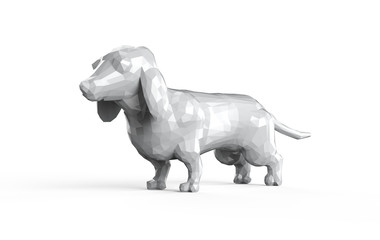 White polygonal dachshund