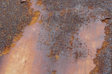 A steel damage cause  of rusty oxidations from the weather.