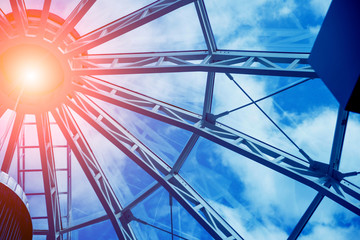 Fototapeta premium Modern roof from glass and metal. Background