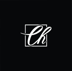 Minimal elegant monogram art logo. Outstanding professional trendy awesome artistic CH HC initial based Alphabet icon logo. Premium Business logo White color on black background