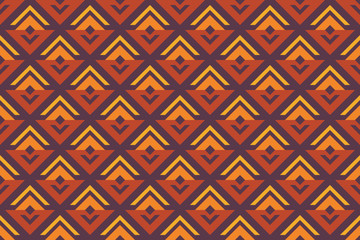 Geometric seamless retro pattern, abstract sprout or flower. Stock illustration for web, print, background and wallpaper, scrapbooking and wrapping paper.