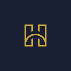 premium logo illustration with initials H. suitable for finance, marketing, consulting and other companies.