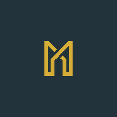 illustration of premium logo vector with the initials M. suitable for finance, marketing, consulting and others.