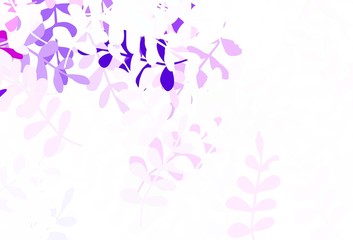 Light Pink, Blue vector abstract background with leaves.