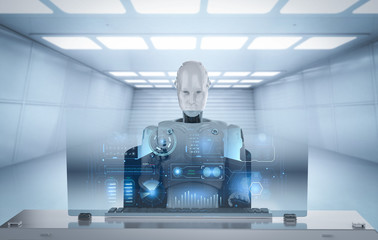Cyborg work on computer