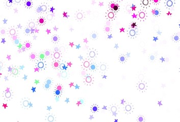 Light Multicolor vector texture with small stars, suns.