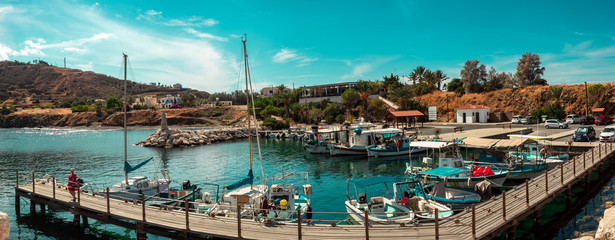 Pomos Harbor, Cypr - obrazy, fototapety, plakaty