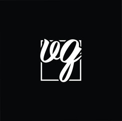 Minimal elegant monogram art logo. Outstanding professional trendy awesome artistic VG GV initial based Alphabet icon logo. Premium Business logo White color on black background