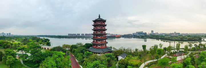 Natural scenery of Huayang Lake Wetland Park in Dongguan, China