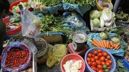 street market scene in hanoi