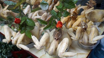 street market scene in hanoi