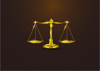 Balance scales gold, luxury, shiny  vector