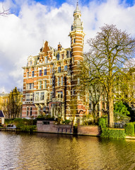 Fototapeta na wymiar Rooftop vistas of Amsterdam Holland