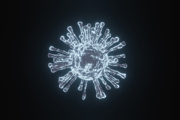 3D Rendering Coronavirus disease COVID-19 infection medical isolated. isolated on black background.