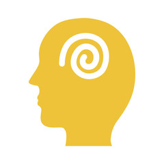 profile with spiral mental health silhouette style icon