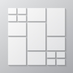 Vector empty collage board fifteen images, photo