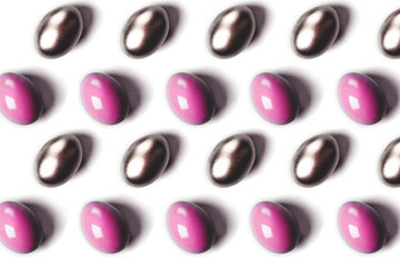 Easter colored eggs.