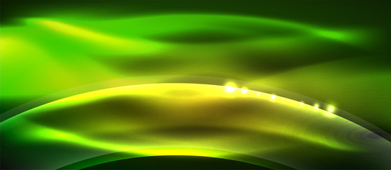 Abstract background. Shiny design neon waves with light effects, techno trendy design. Vector Illustration For Wallpaper, Banner, Background, Card, Book Illustration, landing page