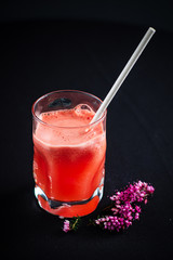 fresh organic juice in glass