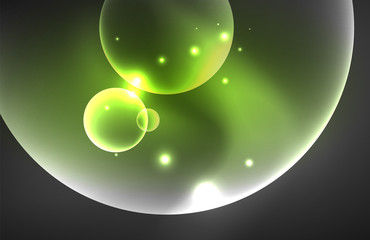 Neon shiny transparent glowing circles with light effects. Techno futuristic vector abstract background For Wallpaper, Banner, Background, Card, Book Illustration, landing page