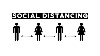 Social Distancing People Icons Graphic Concept
