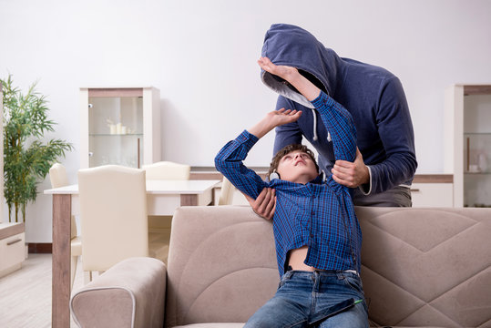 Child abduction concept with young boy