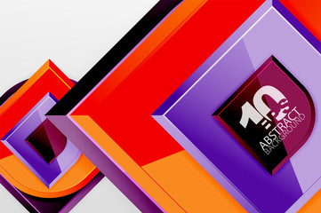 Glossy glass squares with round elements geometric composition. Abstract geometric background with 3d effect composition For Wallpaper, Banner, Background, Card, Book Illustration, landing page