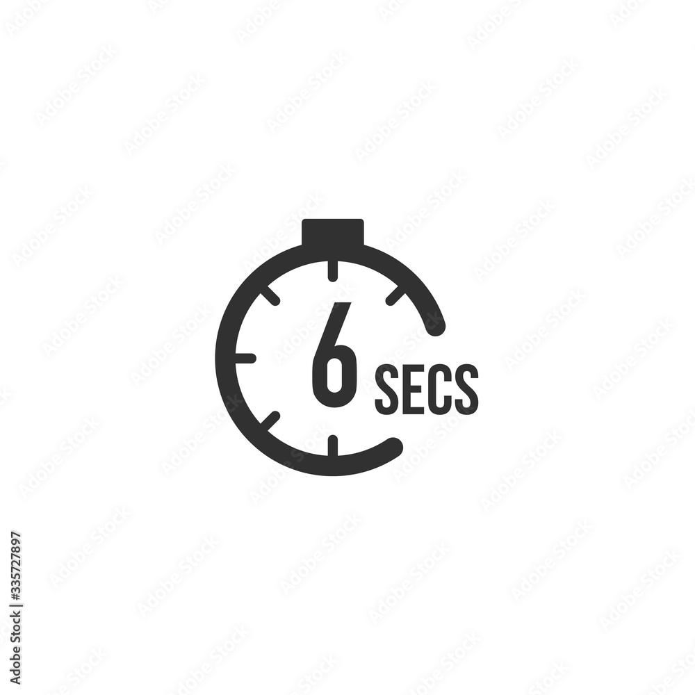 Poster 6 seconds countdown timer icon set. time interval icons. stopwatch and time measurement. stock vecto