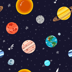 Obraz na płótnie Canvas Planet pattern with constellations and stars. 