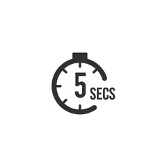 5 seconds Countdown Timer icon set. time interval icons. Stopwatch and time measurement. Stock Vector illustration isolated on white background.