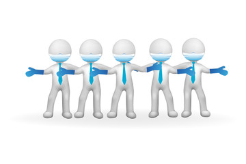 3D small white healthcare people team